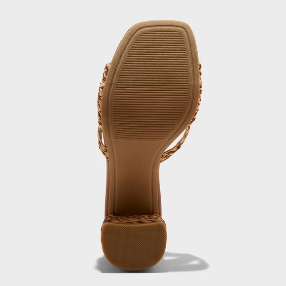 Women's Aaliyah Raffia Strappy Knot Sandal Heels 11 Cognac – New With Tags - Picture 4 of 7